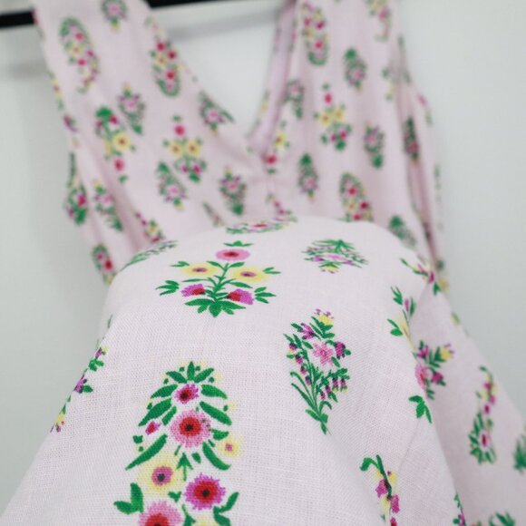 Ann Taylor Linen Sheath Dress Womens 4 Pink Twee Feminine Romantic Bloomcore - Picture 14 of 16